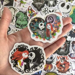 25 random Tim Burton The Nightmare Before Christmas stickers.